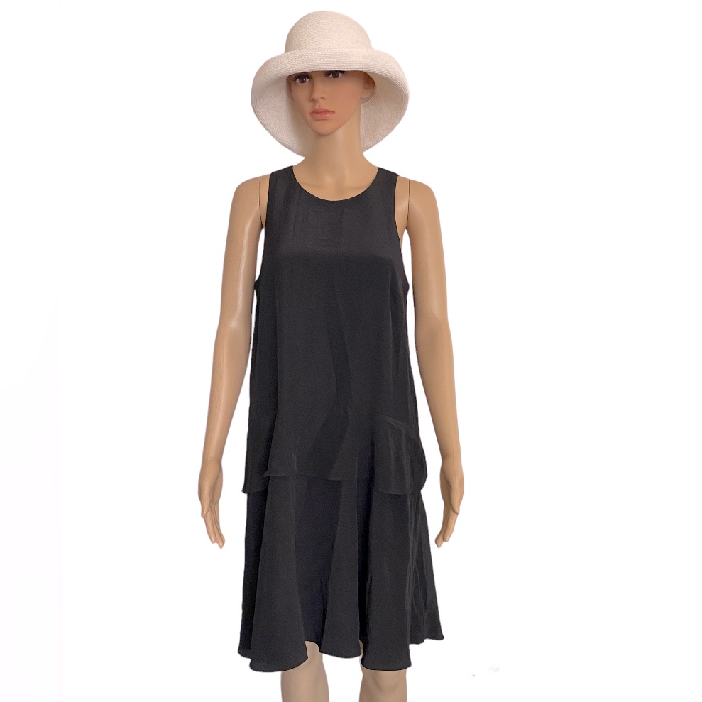 Club Mnaco Women's Black Sleeveless Ruffle Layered Dress Size 6